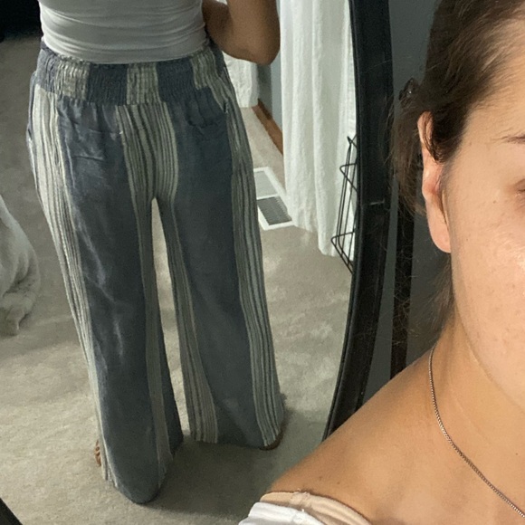 Elan Striped High Waisted Wide Leg Pants - Picture 3 of 16